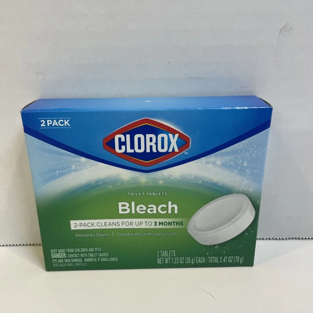 Clorox Bleach Toilet Tablets, 2-Pack, Cleans Up to 3‎ Months, Stain Prevention